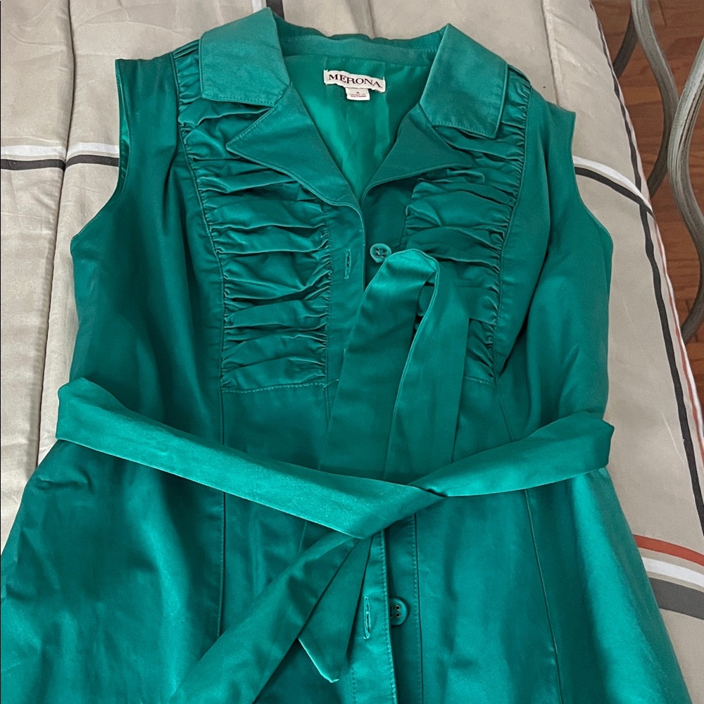 Merona Emerald Green Ruffled Top - Picture 2 of 4